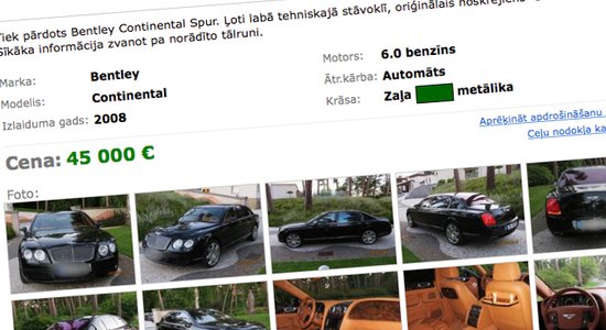 Pārdošanā izlikts Kargina ģimenes luksusa auto parks