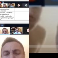 Lietuvas deputātam geju nīdējam tiešsaistes sapulces laikā fonā pazib puskails vīrietis