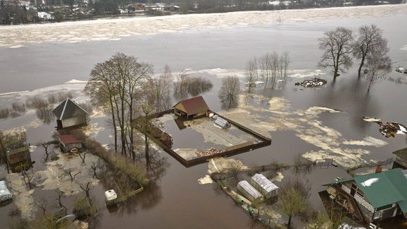 Plūdi  Jēkabpilī no putna lidojuma  - 8