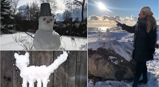 Foto: Kaķis, lācis un 'dēls' – 'Delfi' lasītāji rāda amizantus sniegavīrus