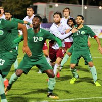 Latvijas futbola izlase treniņspēlē zaudē Saūda Arābijai