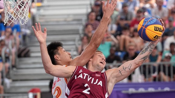 Parīzes olimpiskās spēles, 3x3 basketbols: Latvija - Ķīna