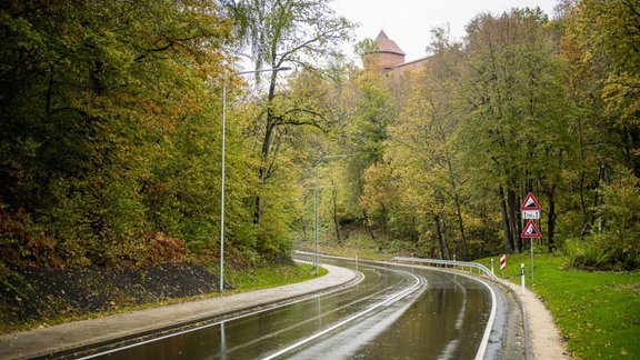 Sigulda, ceļš, lietus, šoseja, Turaida