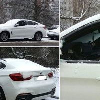 ФОТО: От рук автоворов пострадал очередной BMW X6, на этот раз в Межциемсе