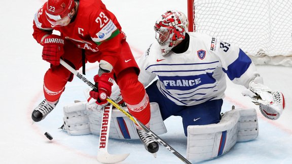 Hokejs, pasaules čempionāts: Baltkrievija - Francija