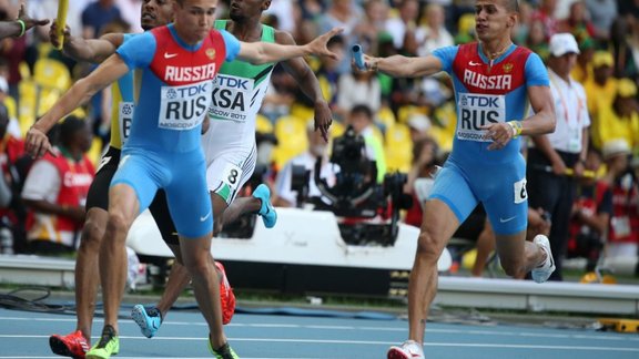 Russia athleticsLev Mosin(L), Maksim Dyldin (R) 