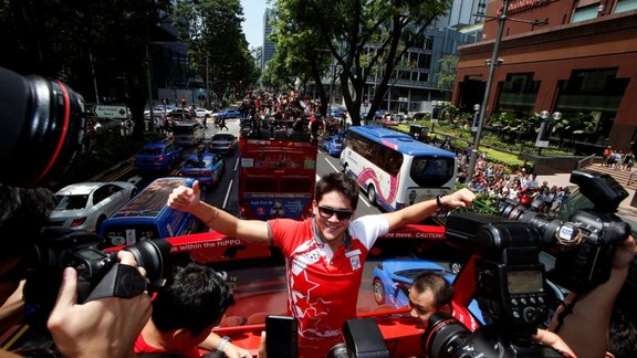 Singapore s Olympic gold medallist swimmer Joseph Schooling