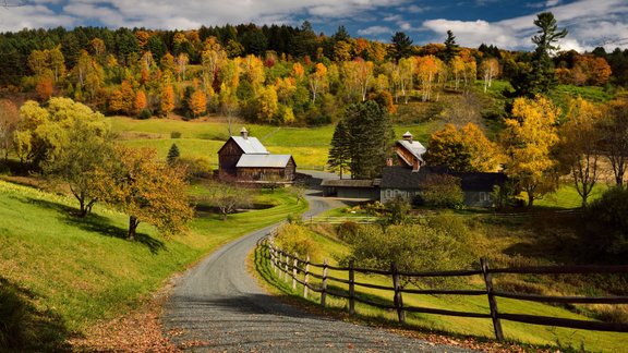 Vermonta rudens lauki lauku ceļš