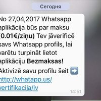 Латвийцев "заспамили" сообщениями о том, что WhatsApp станет платным. Верить или нет?