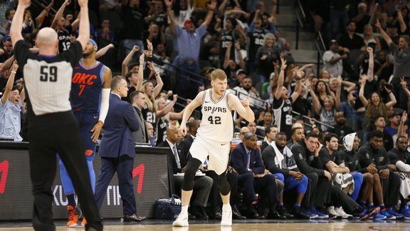 Basketbols; NBA; Spurs pret Thunder; 29.03.18 - 1