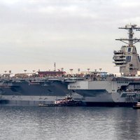 ASV Jūras spēki saņem pirmo nākamās paaudzes aviācijas bāzeskuģi 'USS Gerald R. Ford'