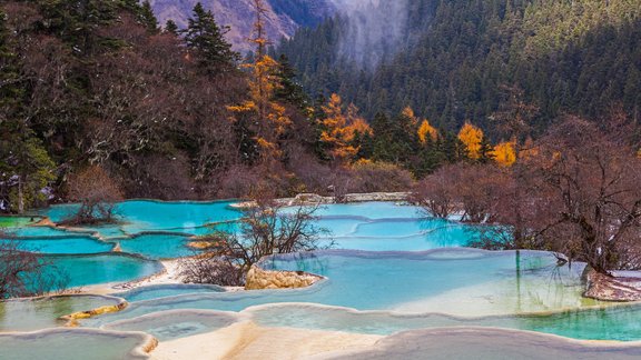 Huanglong national park, Ķīna, ezeri, daba