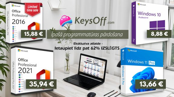 Ietaupiet līdz pat 90%! Office 2021 Pro par 35,94 € un Windows 11 Pro par 13,66 €