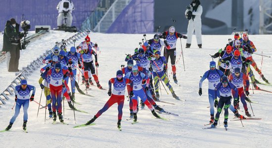 Pekinas olimpisko spēļu biatlona rezultāti masu starta disciplīnā (18.02.2022.)