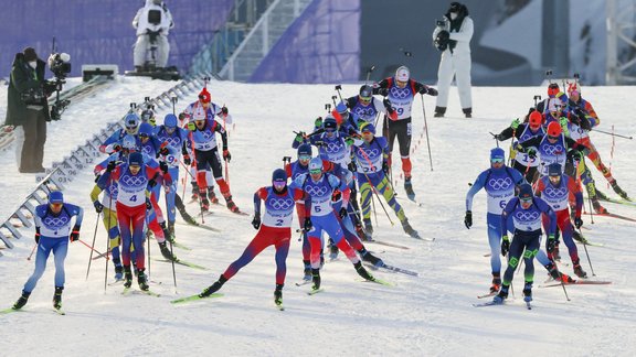 Pekinas olimpisko spēļu biatlona rezultāti masu starta disciplīnā (18.02.2022.)