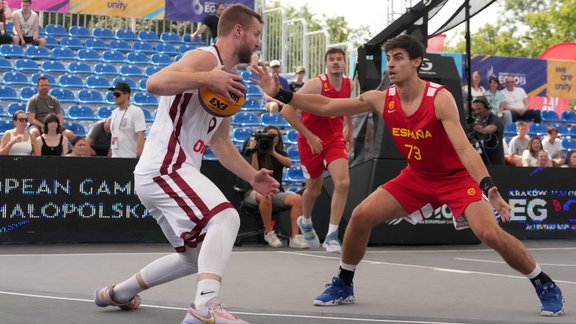 Eiropas spēles, 3x3 basketbols, vīrieši: Latvija - Spānija