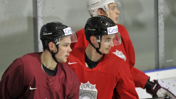 Latvijas hokeja izlases pirmais treniņš pirms 2014.gada PČ