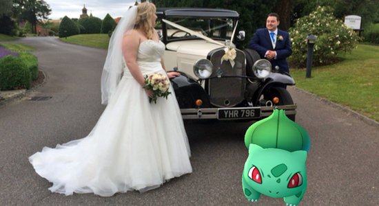 Foto: Pokemonu medības gandrīz sagandē kāzas