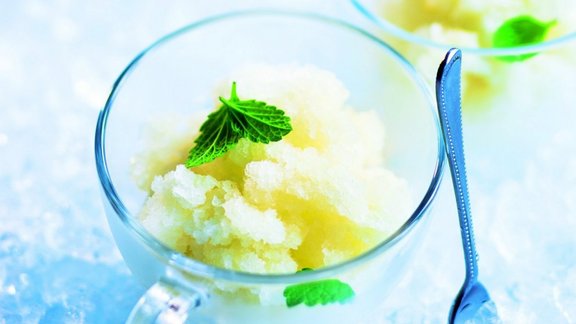 citronu saldējums, granita, sorbets, vasaras maltīte