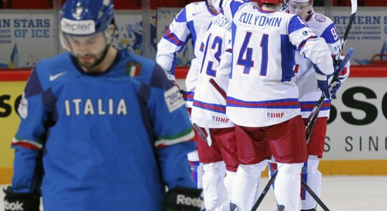 Krievija grupu turnīru noslēdz bez zaudējumiem; Itālija zaudē vietu PČ augstākajā divīzijā