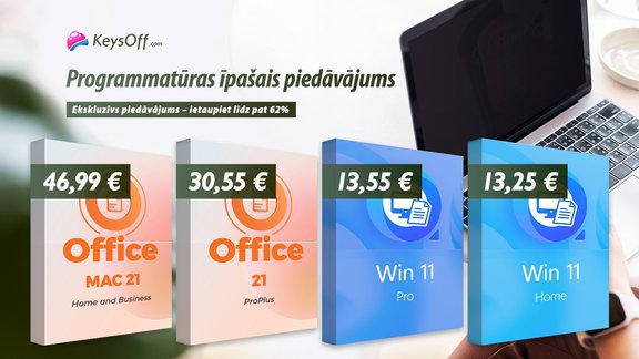 "Keysoff Software": vienmēr labākās cenas – "Office" un "WinOS" tikai par 13,55 eiro