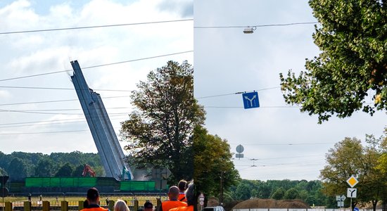 Foto: Ekskavatori un buldozeri gadu pēc pieminekļa gāšanas rosās Uzvaras parkā