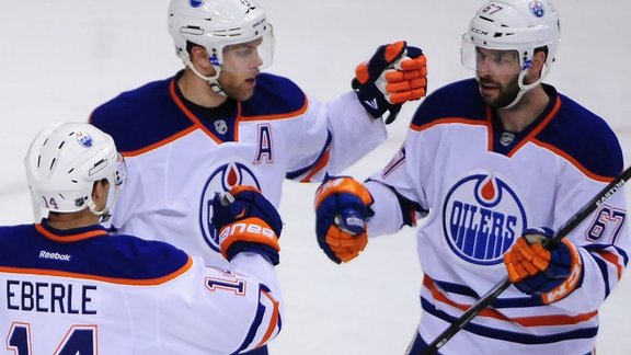 Edmonton Oilers: Jordan Eberle (14), Benoit Pouliot (67), Taylor Hall (4)