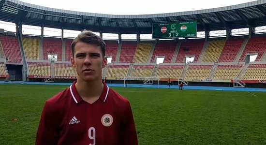 Video: Latvijas U-19 izlases spēles varonis Regža stāsta par 'hat trick'