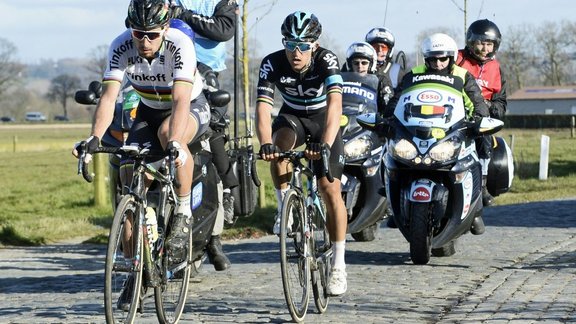 Peter Sagan of Tinkoff, Michal Kwiatkowski of Team Sky, E3 Harelbeke 