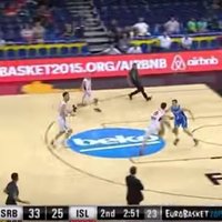 Video: 'Eurobasket 2015' dienas labākā epizode - serbu basketbolisti 'pazemo' Islandi