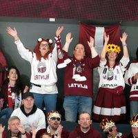 Foto: Latvijas hokeja fani Tamperes ielās un arēnā