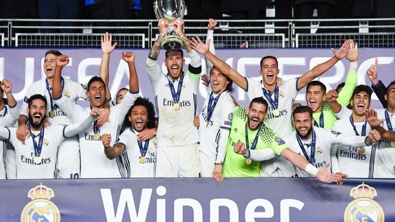 Real Madrid winning the UEFA Super Cup