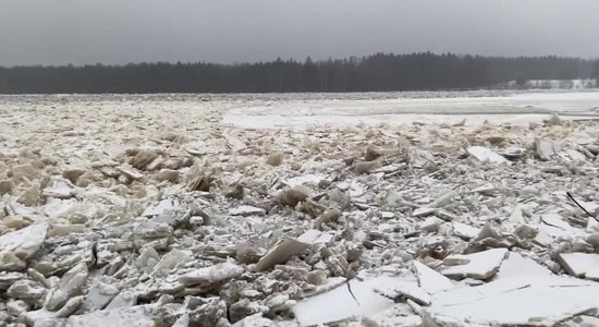 Foto un video: Pļaviņās un Jēkabpilī ledus 'nedarbi' uzņem apgriezienus