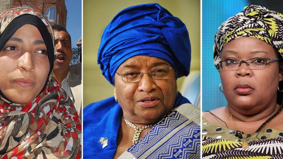 Tawakkul Karman,Ellen Johnson Sirleaf and Leymah Gbowee 