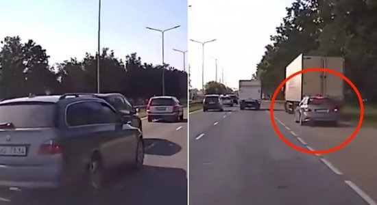 Video: Līkločiem apsteidzot citus, BMW gandrīz ietriecas stāvošā fūrē