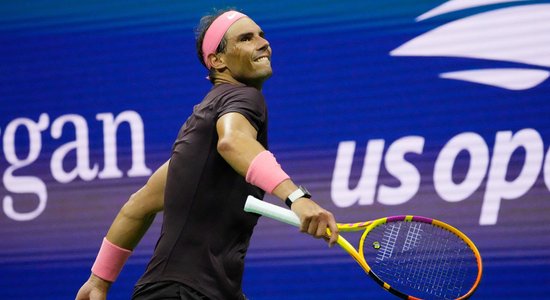 Nadals pēc vieglas izbīles sasniedz 'US Open' otro kārtu